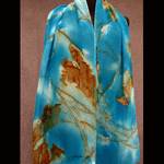 Vibrant blue silk scarf